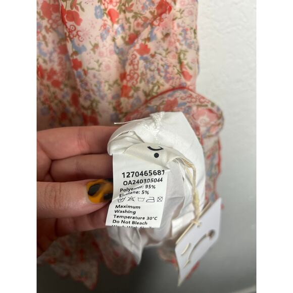 Commense Floral Lace Ruffle Hem Cami Mini Dress XS NWT - Picture 7 of 8